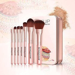 Purelemon 7PCS Makeup Brush Set Foundation Brush Lip Brush Sponge Stick Fine Bristles Evenly Blush Brush