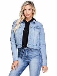 Yessi Logo-stripe Denim Jacket Prices 