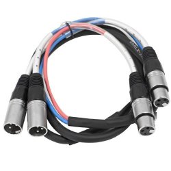 Seismic Audio - SARLX-2X5 - 2 Channel Xlr Color Coded Mutil-patch Snake Cable 5 Feet - Pro Audio