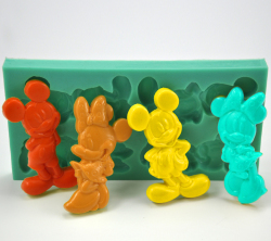 Silicone Fondant Mickey And Minnie Mouse Mould Size Of Mould 14.5x7.5cm