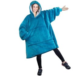 Huggle Hoodie Ultra Plush Blanket Sea Blue