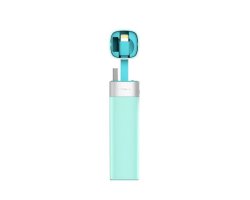 MiPOW Power Tube 3000mAh Compact Power Bank Built In Lightning Cable in Light Blue