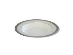 Noritake - Odessa Platinum Soup Bowl - White And Platinum - 21 X 21 X 3CM