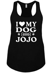 Mighty Ambitious Ladies Funny Tank Top I Love Heart My Dog Jojo Large