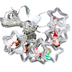 3M Curtain Light With Stars - Santa - Reindeer - Snowman - Christmas Tree