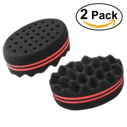 Hair Sponge Brush For Twists Coils Curls In Afro-style Hair -2 Pack