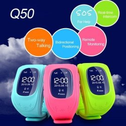Pink Q50 Kids Gps Tracking Smartwatch