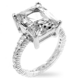 Miss Jewels - 5ct Clear Cubic Zirconia Engagement Ring In 925 Sterling Silver