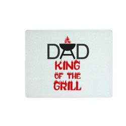 Dad King - Printed Large Glass Cutting Board