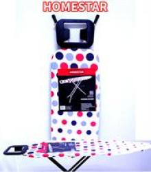 Homestar Ironing Board - Polka Dots Retail Box 1 Year Warranty. features:• Handles For Easy Height Adjustment• Ironing Surface 110CM X 33CM• Sturdy Steel Mesh
