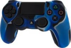 Assecure Ps4 Pro Soft Silicone Protective Cover With Ribbed Handle Grip Camo Blue