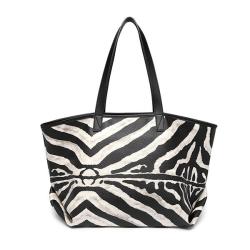 Ladies Zebra Pu Leather Tote Bag - M