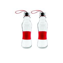 Consol - 500ML Grip N Go Bottle Strap Lid Dark Red - 2PK