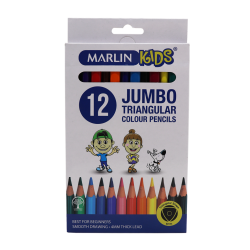 Marlin Kids Tri Jumbo Triangular Colour Pencils 12'S Pack Of 12