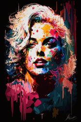 Canvas Wall Art - Marilyn Monroe Abstract Painting - B1535 - 120 X 80 Cm