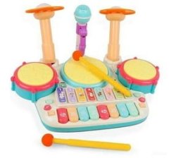 Drum Piano Set Electronic Piano Keyboard Xylophone Drum With Microphone