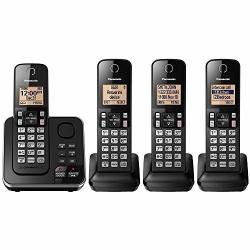 Panasonic KX-TGC364B Cordless Phone 4 Handset Caller Id Answering Machine Dect 6.0 Call Block Intercom Speakerphone Renewed