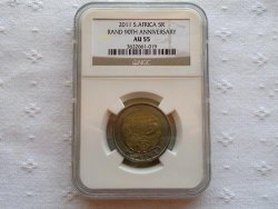 About Uncirculated: Sarb 90TH Anniversary 2011 R5 Coin : Au 55 @ R999.99 Ngc