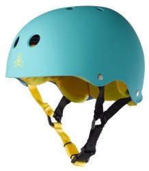 Triple Eight Helmet With Sweatsaver Liner Baja Teal Rubber Large