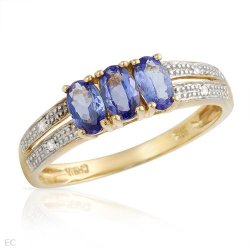 Exclusive Jewelry Tanzanite & Diamond Engagement Ring In Gold Size 7