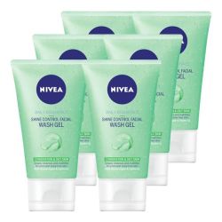 Nivea Daily Essentials Shine Control Facial Wash Gel - 6 X 150ML