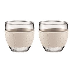 Bodum 12-OUNCE Pavina Glasses With Silicone Grip White Set Of 2
