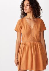 Cotton On Woven Harlow Short Sleeve MINI Dress - Orange