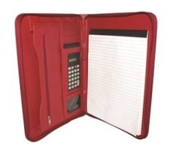 A4 Pu Folder With Calculator And Exam Pad- Red