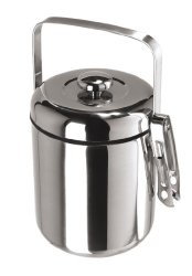 Oggi Galaxy Stainless Steel Mirror Ice Bucket With Black Insert And Tongs