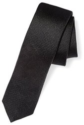 Buttoned Down Men's 100% Silk Skinny Tie Black Texture X-long