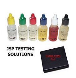 Jsp Gold Silver Platinum Testing Solution Combo Pack And 2X3 Testing Stone