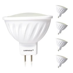 Lampaous MR16 LED Flood Light Bulbs 12V GU5.3 Landscape Indoor Bulb 50W Halogen Bulb Equivalent 5W Spotlight 4000K Daylight Netural White Lamp LED Recessed