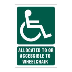 Allocated To Or Accessible To Wheelchair Safety Sign With Description