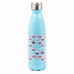 Manna 17 Oz Stainless Steel Vacuum Insulated Water Bottle Cola Shape Thermos 24 Hours Cold 12 Hours Hot Reusable Metal Water Bottle Leak-proof Sports Flask Cupcake