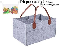 Baby Diaper Caddy Organizer Nursery Storage Bin For Diaper & Wipe Diaper Caddie For Changing Table Portable Car Caddy Basket With
