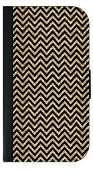 Gold Print Glitter Chevrons And Black Print Design Apple Ipad Air Version 1 Pu Leather And Suede Ipad Case Made In The Usa