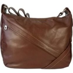 Icom Shoulder Or Crossbody Handbag With Concealed Front Zip Brown