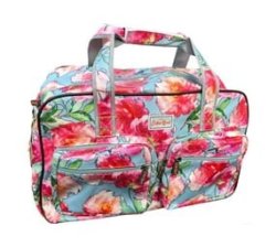 Cotton Road Floral Weekender Travel 6 Compartment - Blue Pink Floral