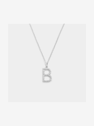 Chet Sterling Silver Cubic Zirconia B Initial Pendant