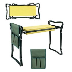 Vividy Garden Kneeler Folding Garden Kneeling Chair W portable One Tool Pouch Knee Pads Rest Outdoor Lawn Beach Seat Chair