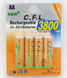 3800MAH Rechargeable Aa Battery Ni-mh Pack Of 4