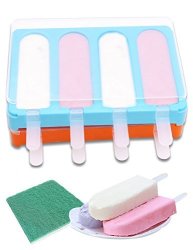 Ice Pop Maker 2PCS Popsicle Molds with 4 Lids and Sticks Ice Cream Tray Holder Mini Ice Cream Bar Mold DIY Ice Pop Mold by HansGo