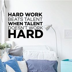 Wall Decal Motivational Quote Hard Work Beats Talent Vinyl Decor For Office Locker Room Boy S Bedroom Or Playroom Sports T R785 00 Home And