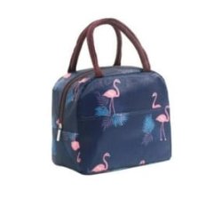 Sm Portable Flamingo Cooler Lunch Box Insulated Bag For School Work Travel And Outdoor Activities With Hand Strap