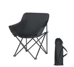 Psm Folding Carbon Steel Chair Moon Chair Portable Ultra Light Camping Equipment Beach Chair Black