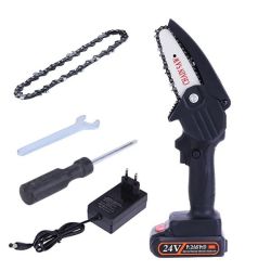 MINI Chainsaw With Battery Handle Chainsaw 4 Inches-black