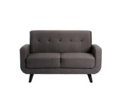 Grey 2 Seater Fabric Couch - Grey And Black