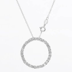 7.50ctw Cubiczirconia Circle Pendant With Necklace In 925 Sterling Silver