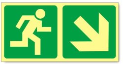 Jalite Escape Route Down Right Photoluminescent Sign