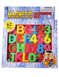 Educational Magnetic Alphabet Letters And Numbers - 62 Pieces